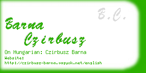 barna czirbusz business card